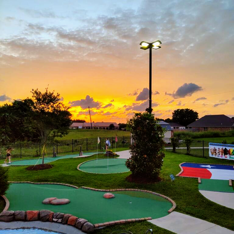 Course at dusk